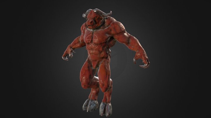 Minotaur Retopo w/ Textures 3D Model