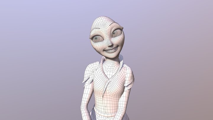 Green Fairy Character Model 3D Model