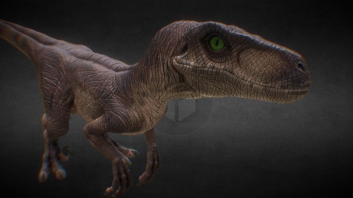 velociraptor(jurassic park)(baked light) 3D Model