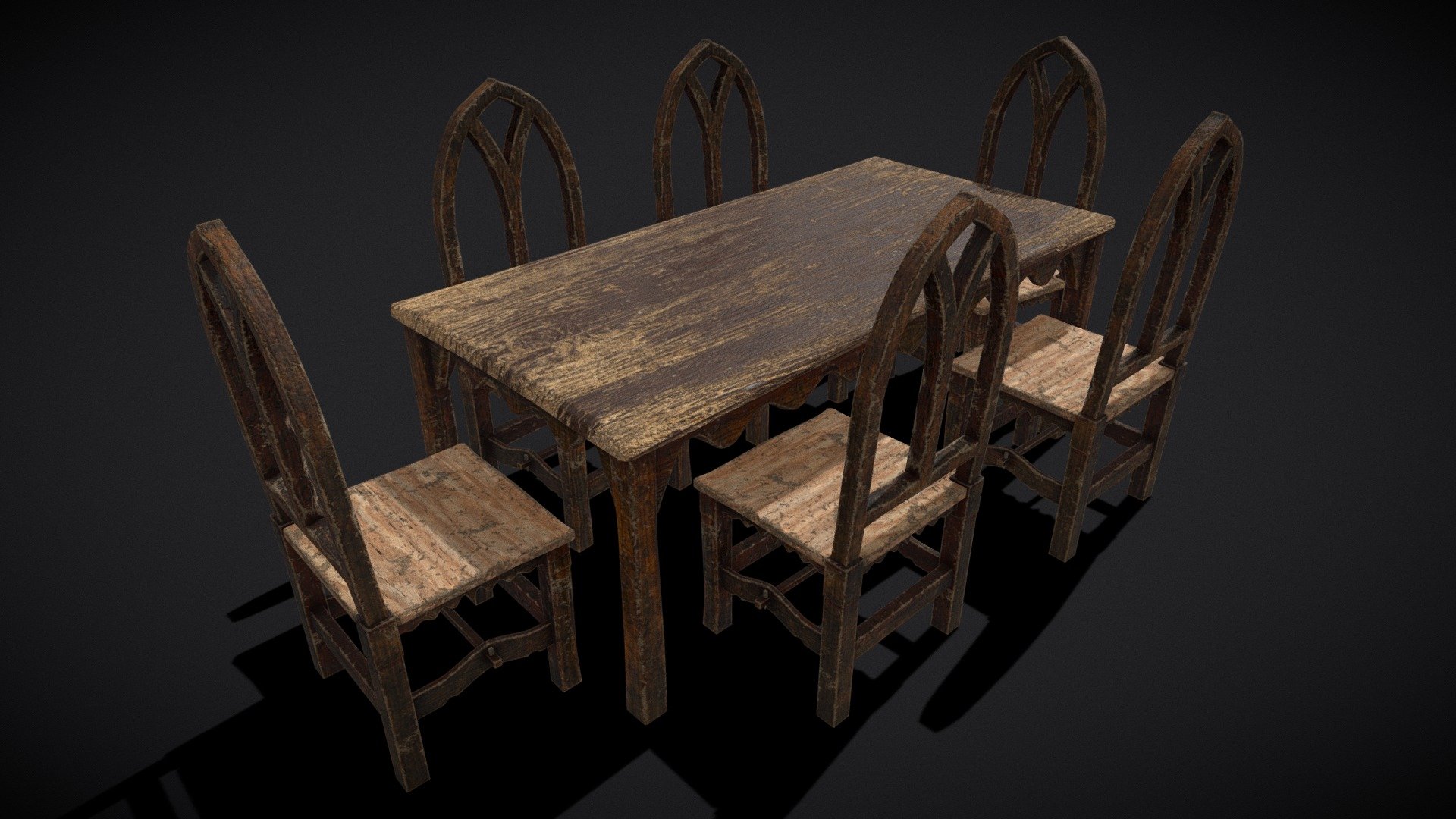 Medieval Kitchen Table Set Buy Royalty Free 3d Model By