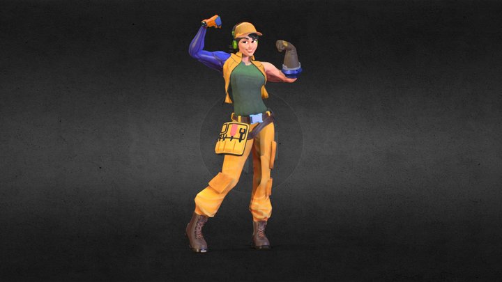 Girl mechanic 3D Model
