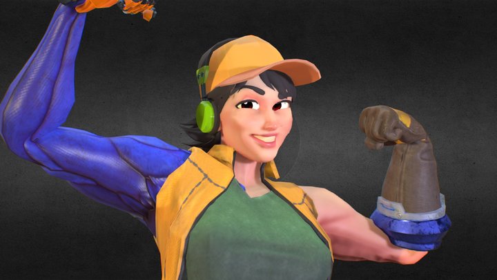 Girl mechanic 3D Model