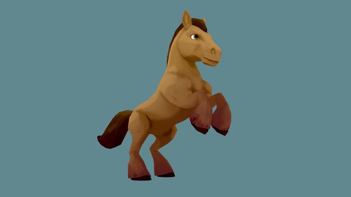 Cartoon Horse Shadeless 3D Model