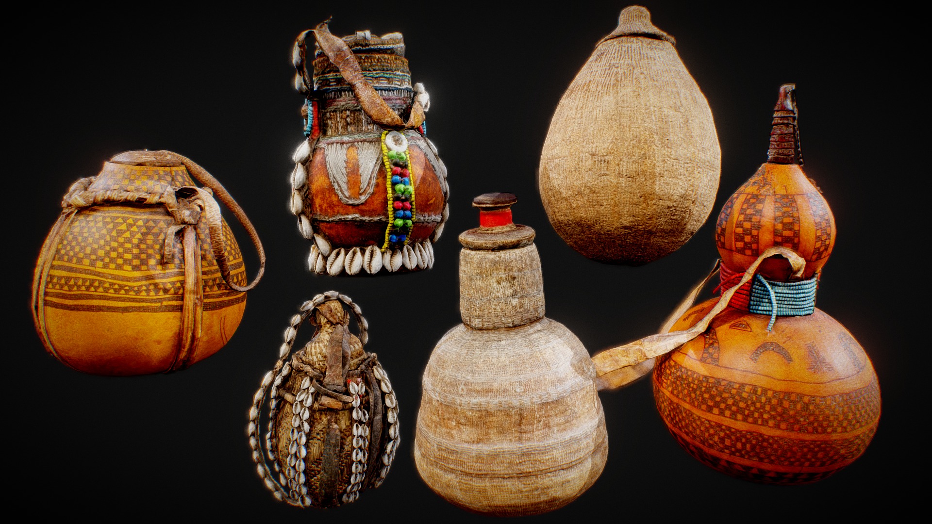 3D model Calebas Collection - This is a 3D model of the Calebas Collection. The 3D model is about a group of colorful vases.