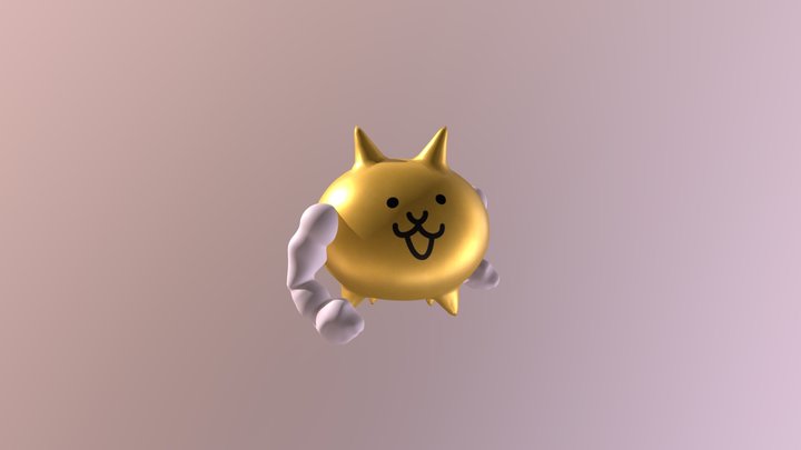 Gold Macho Cat 3D Model