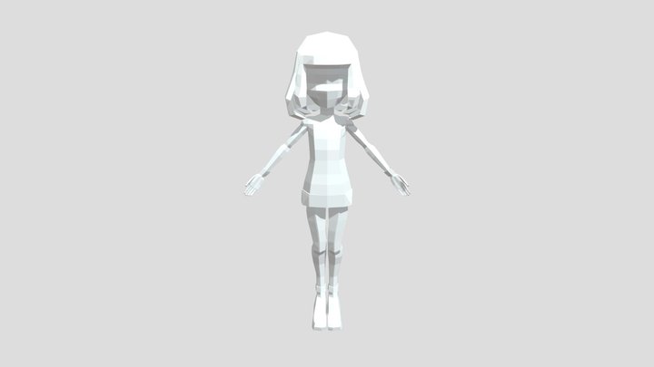 low poly winter clothes child 3D Model