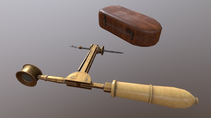 Georgian Jones-Type Pocket Microscope 3D Model