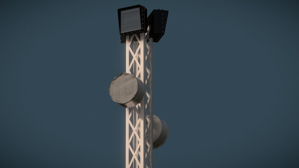 Prefabbed Radio Tower With Blankout signs