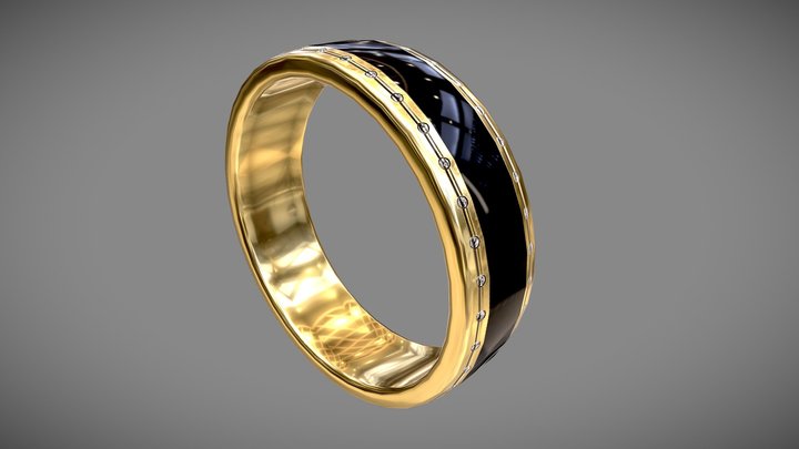 Blackstripe Ring Low-Poly 3D Model