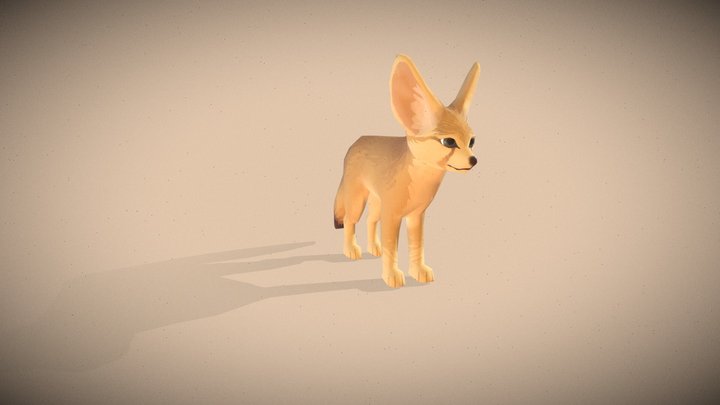 Dhakiun the Fennec Fox 3D Model