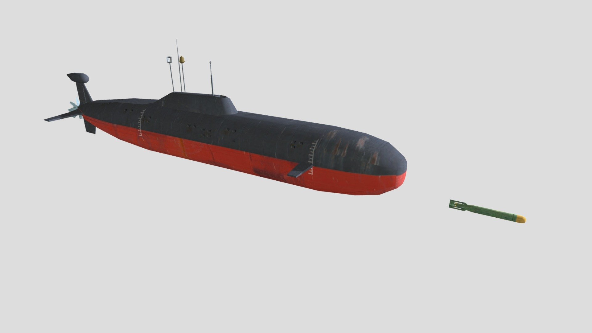 Akoula class submarine Project 971 - Buy Royalty Free 3D model by ...