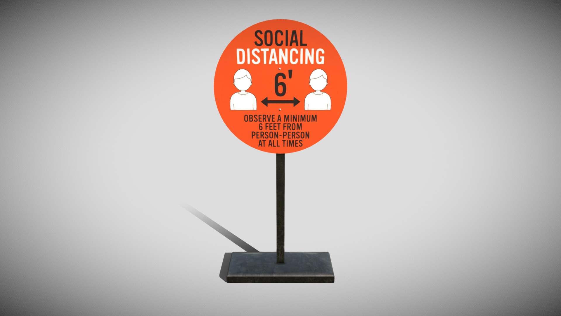 3D model Social Distancing Signage - This is a 3D model of the Social Distancing Signage. The 3D model is about diagram.