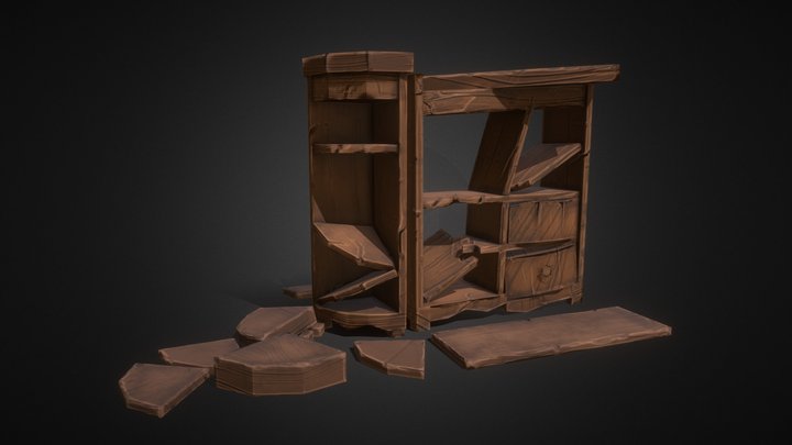 Broken Table 3D Model