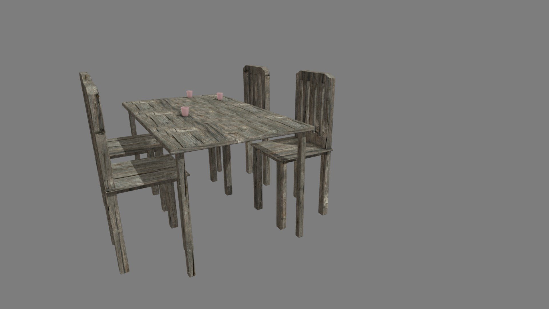 A table, chairs & few cups