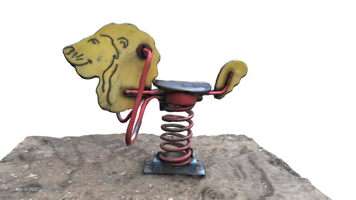 3D-scanned Playground Bouncing Lion 3D Model