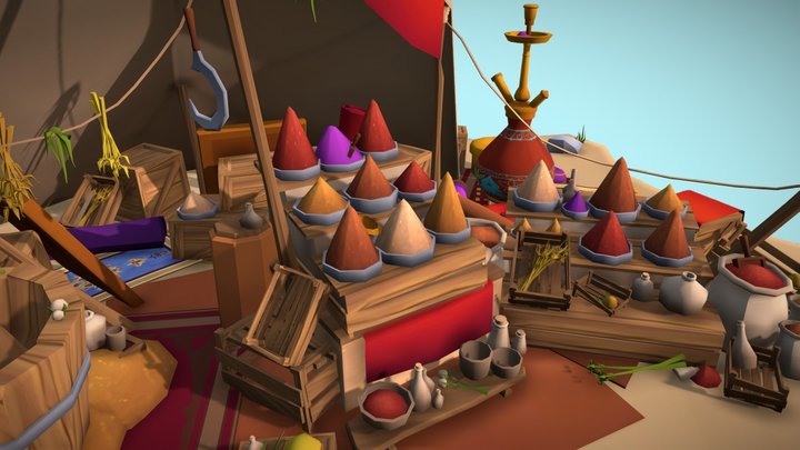 Arabian "Spice" Trader - Game Art 3D Model