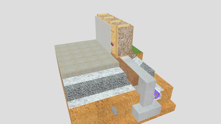 Coupe Dalle MOB PAILLE 3D Model