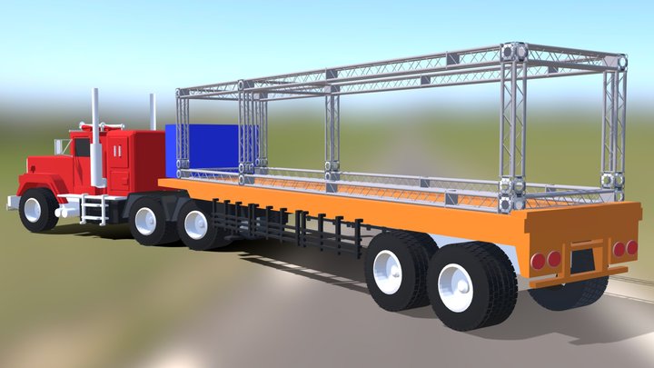 2019舞台拖板車 Truss加車頭 3D Model