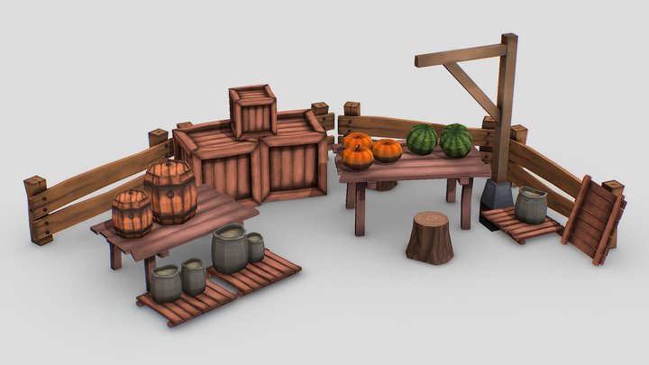 Cartoon | Wooden | Farm | Pack – Modello 3D gratuito STL