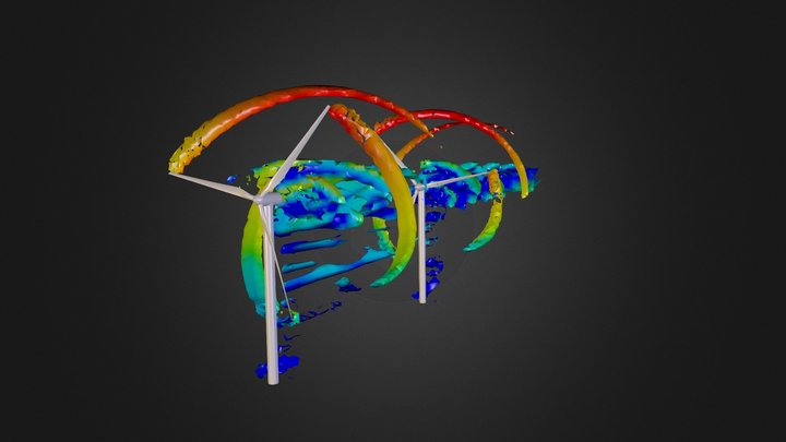 Wind turbines 3D Model