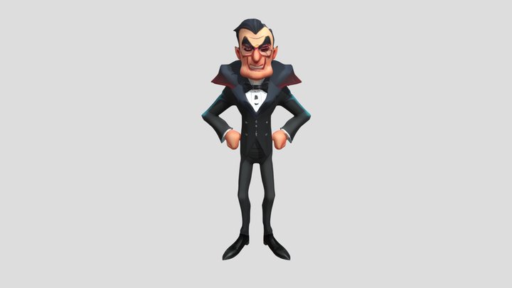 cartoonish vampire character 3D Model