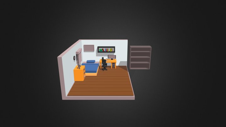 Low Poly Room 3D Model