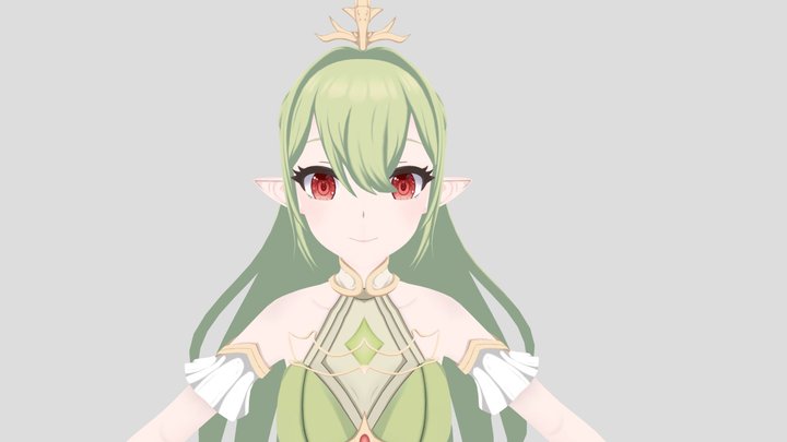 Anime Elf Girl (VRChat Avatar) 3D Model