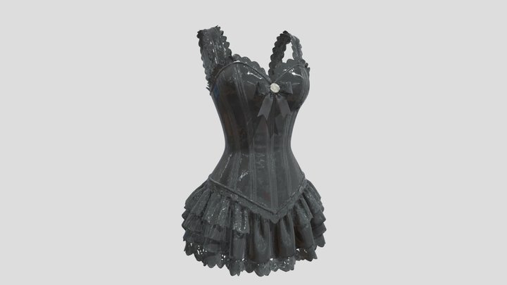Midnight Satin Corset 3D Model