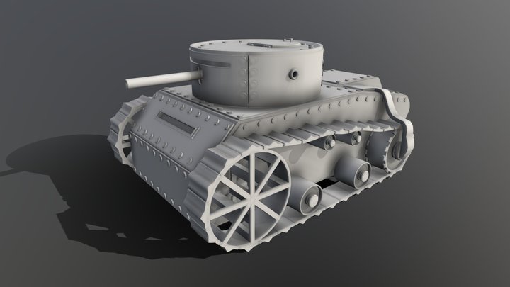 WW2 Style Tank 3D Model
