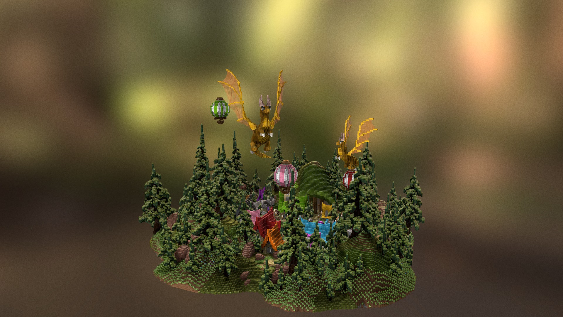 3D model Forestville Spawn - This is a 3D model of the Forestville Spawn. The 3D model is about a tree with lights.