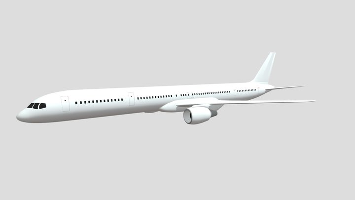 Boeing 757-300 white (PW2000) 3D Model