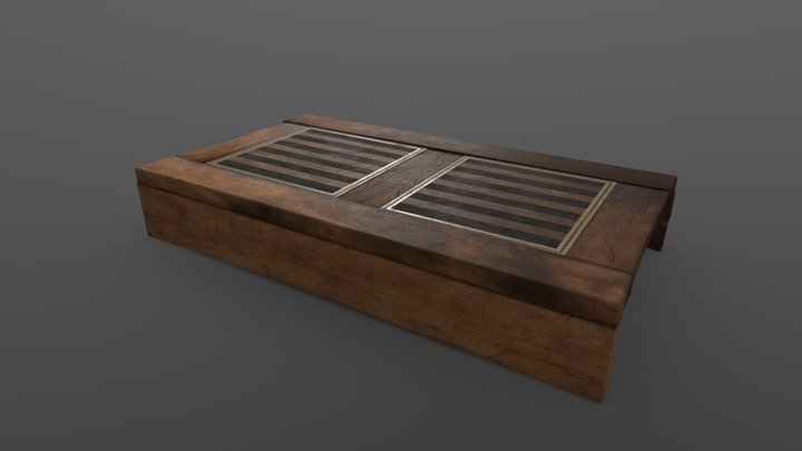 King Tuts ebony inlaid footstool 3D Model