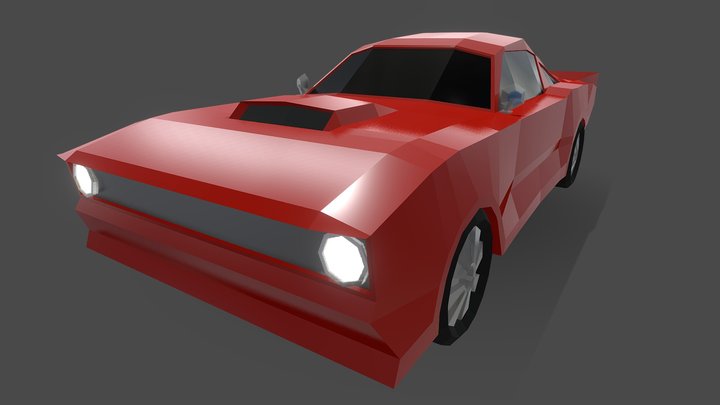 Low-poly sports car 3D Model