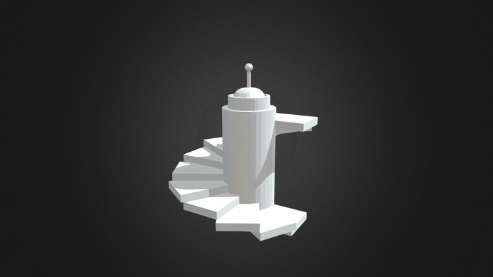 Astronomy tower and a circular stairway 3D Model