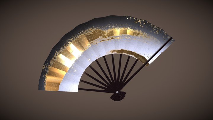 Japanese hand fan 3D Model