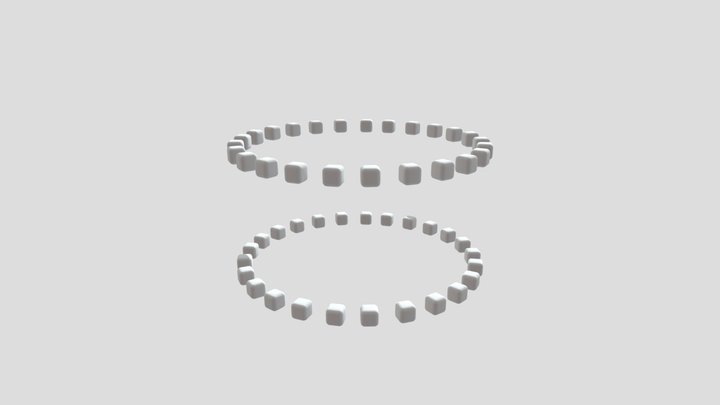 Double Cube Ring 3D Model