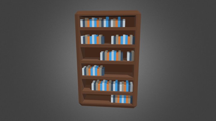 Bookshelf Lowpoly 3D Model