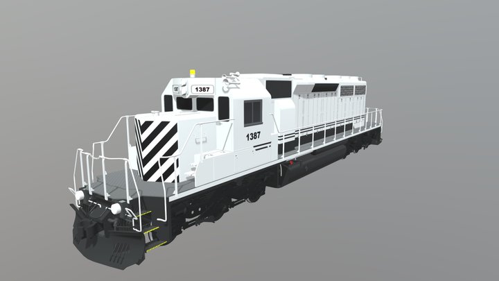 EMD-SD40 Diesel Electric Locomotive 3D Model