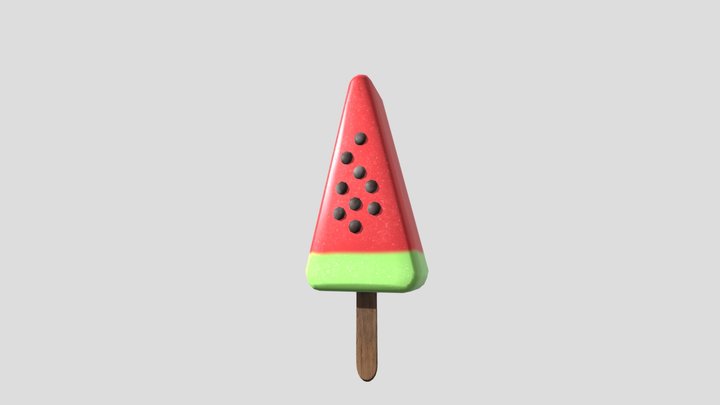 Watermelon ice cream 3D Model