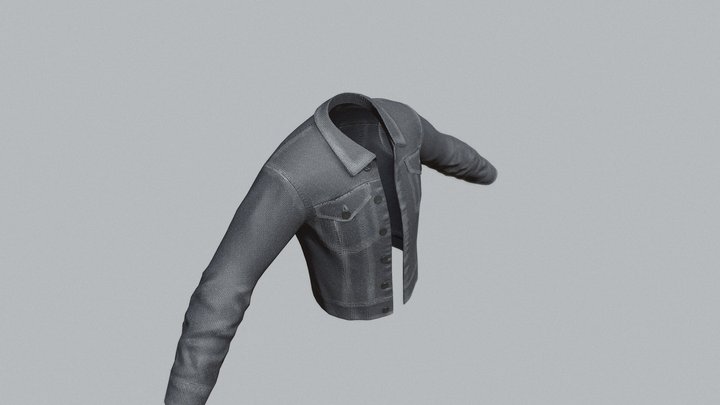 Black Jean Jacket WIP 3D Model