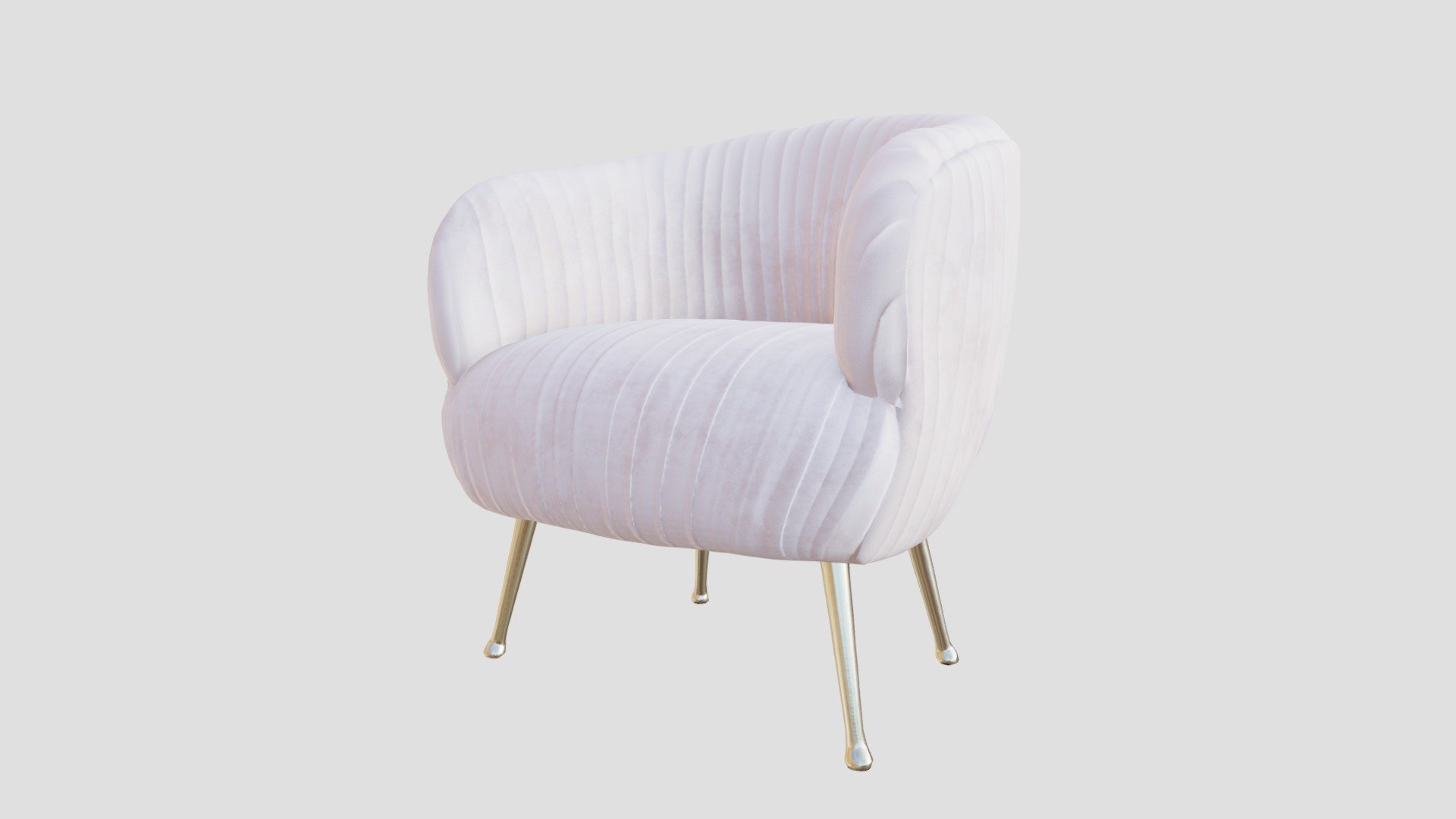 Pleated Velvet Chair Low
