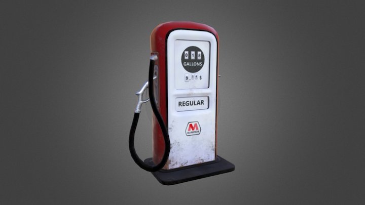 Gas Pump "Marathon" Regular 3D Model