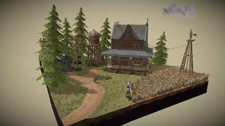 DAE Diorama retake - Small farm 3D Model