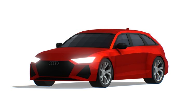 Low Poly Audi RS 6 Avant 3D Model