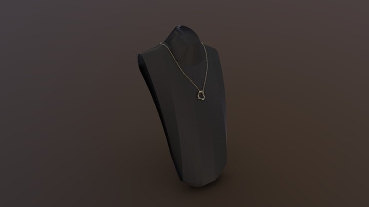 Necklace With Display Stand 3D Model