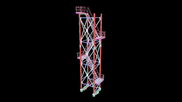 Пожарная лестница трубного укрытия 3D Model
