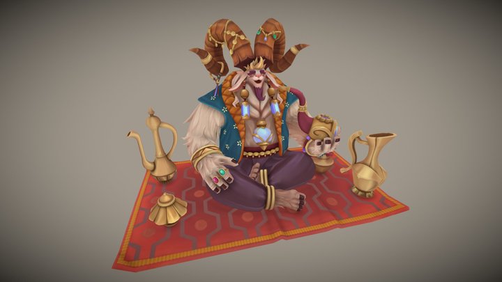 A rich goat selling pots 3D Model