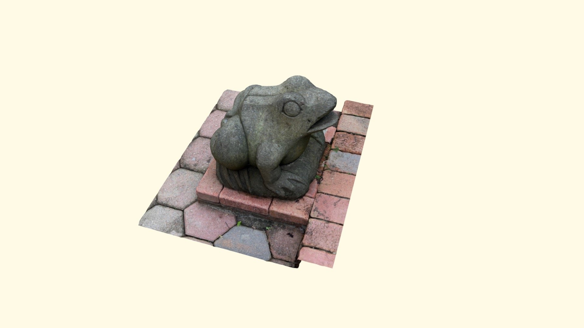 Sang Nila Utama Garden Stone Sculpture Frog — Sketchfab embed 3D viewer