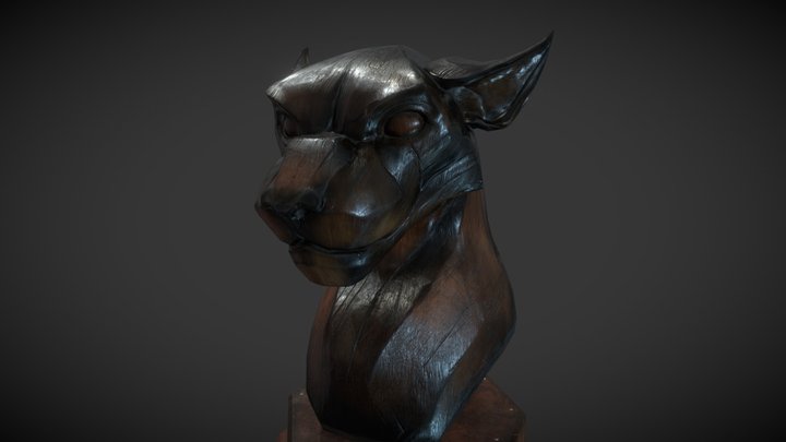 Feline Sculpture 3D Model