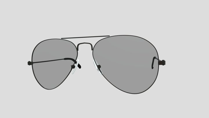 Aviator titanium sunglasses 3D Model